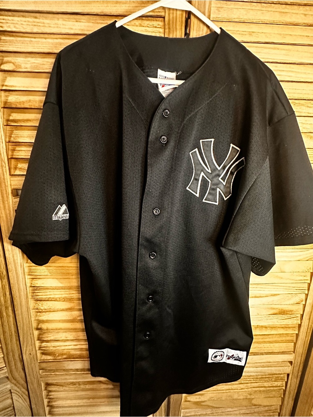 Vintage NY Yankees Majestic Jersey XL Black MLB Genuine Merchandise Baseball